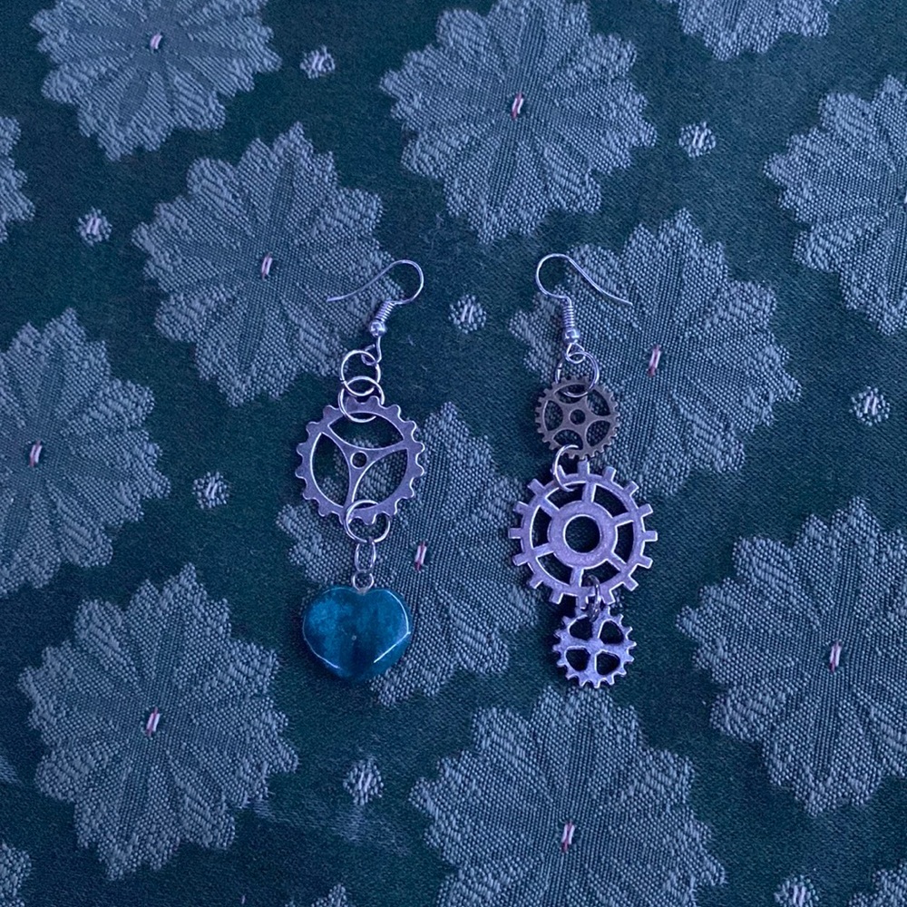 homemade gear earrings
